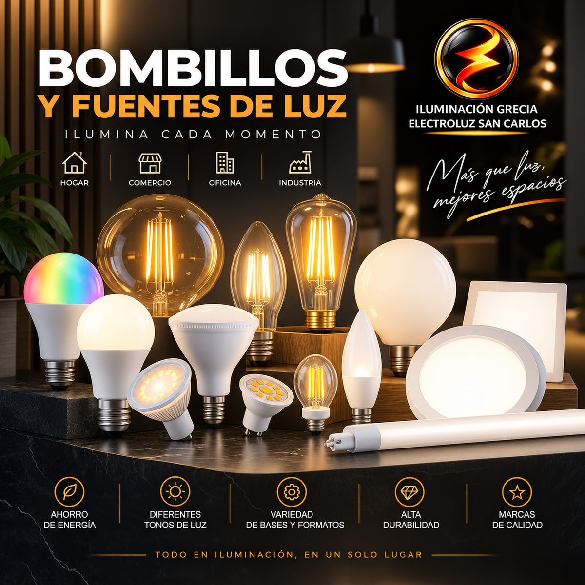 BOMBILLOS Y FUENTES DE LUZ