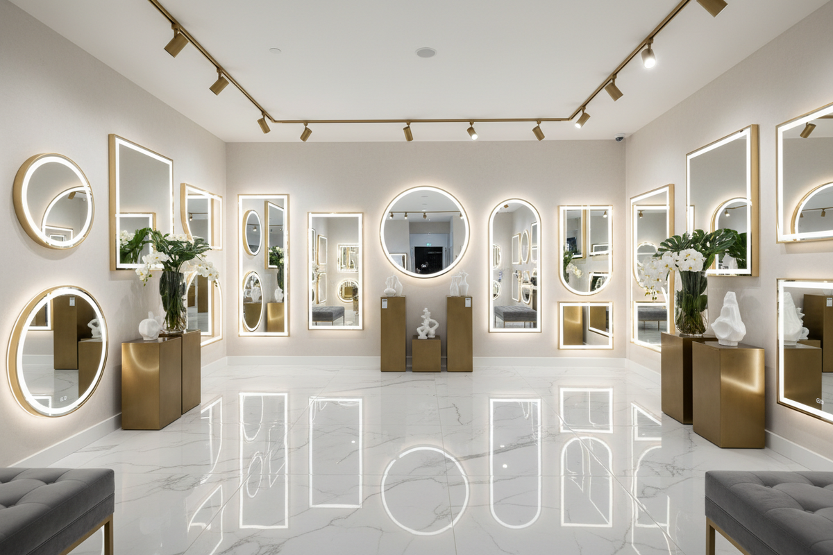 Sala de Exhibición de Espejos LED - Portada Colección