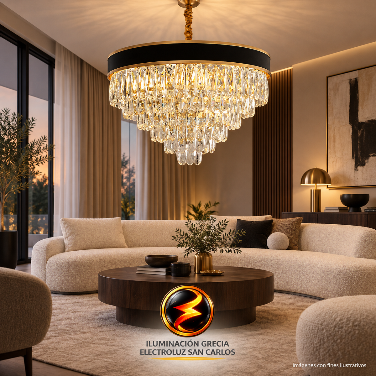 LÁMPARA CANDELABRO 8802-600 AROS CRISTAL
