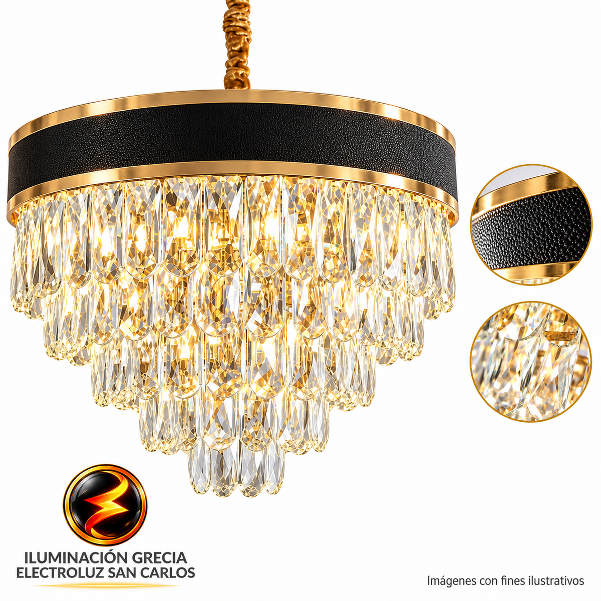 LÁMPARA CANDELABRO 8802-600 AROS CRISTAL