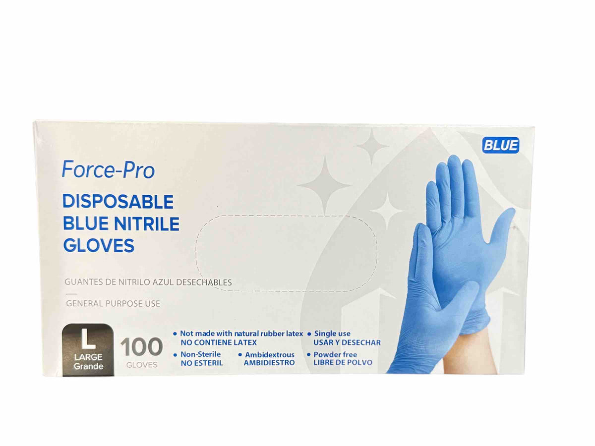GUANTES DE NITRILO AZUL DESECHABLES 100 UNIDADES TALLA L
