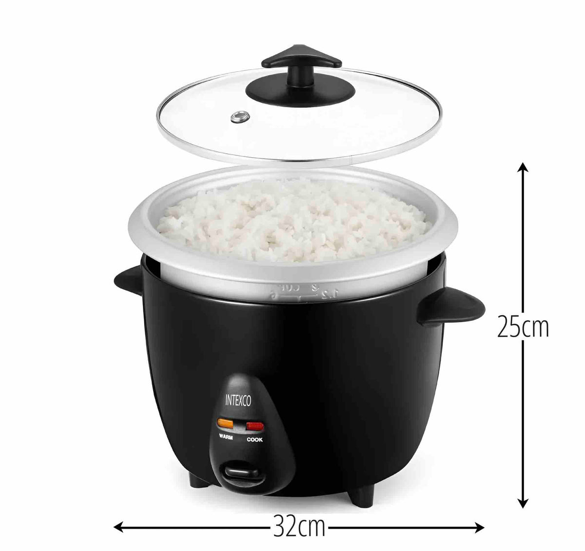 ARROCERA NEGRA 10 TAZAS 1.8L 700W INTEXCO