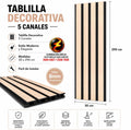 TABLILLA DECORATIVA ARCE 8MM 30X290CM 5 CANALES