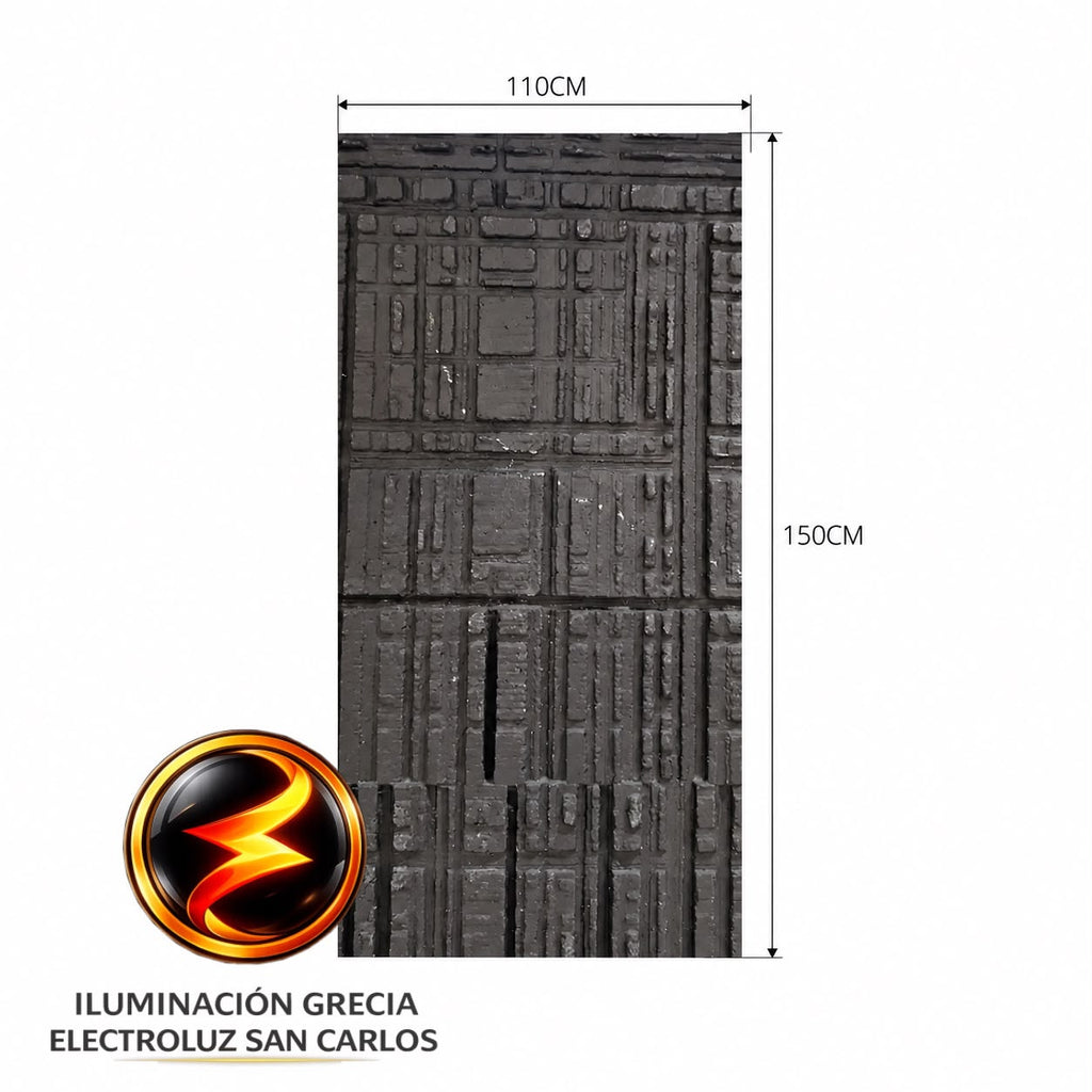 FACHALETA FLEXIBLE PIEDRA PRFV 1.10M X 1.50M MURETO 3D NEGRO WP-9011-5