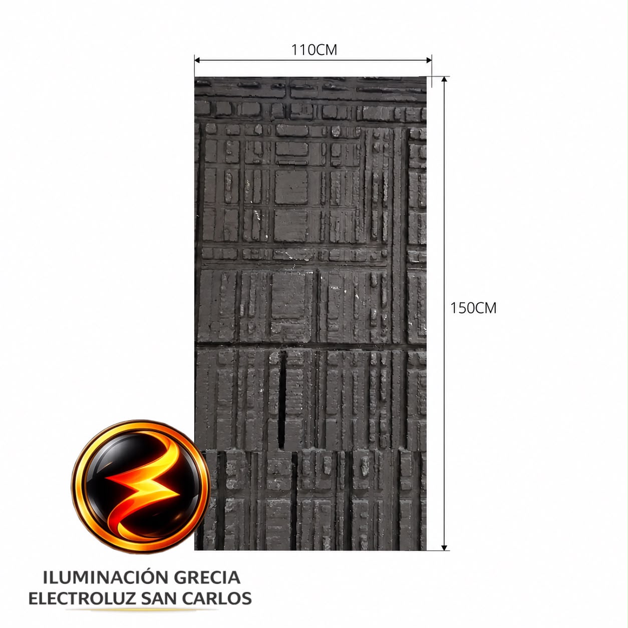 FACHALETA FLEXIBLE PIEDRA PRFV 1.10M X 1.50M MURETO 3D NEGRO WP-9011-5