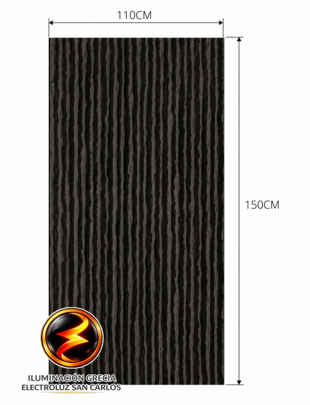 FACHALETA FLEXIBLE PIEDRA PRFV 1.10M X 1.50M MURETO NEGRO MATE WP-9031