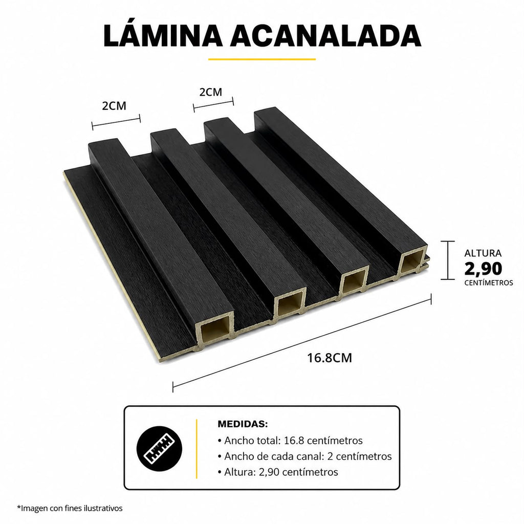 LAMINA ACANALADA 168MM ESTILO BLACK DRAWING EV-071 20CM X 2.90CM