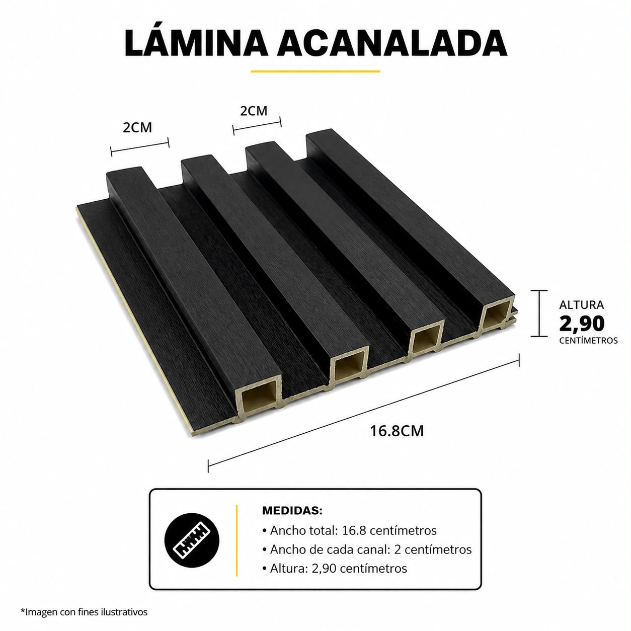 LAMINA ACANALADA 168MM ESTILO BLACK DRAWING EV-071 20CM X 2.90CM