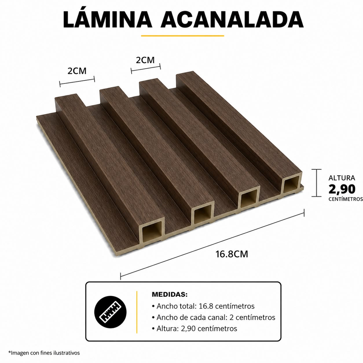 LAMINA ACANALADA 168MM ESTILO CAFE BRONCE 16.8CM X 2.90CM