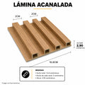 LAMINA ACANALADA 168MM ESTILO COLOR MADERA 16.8CM X 2.90CM