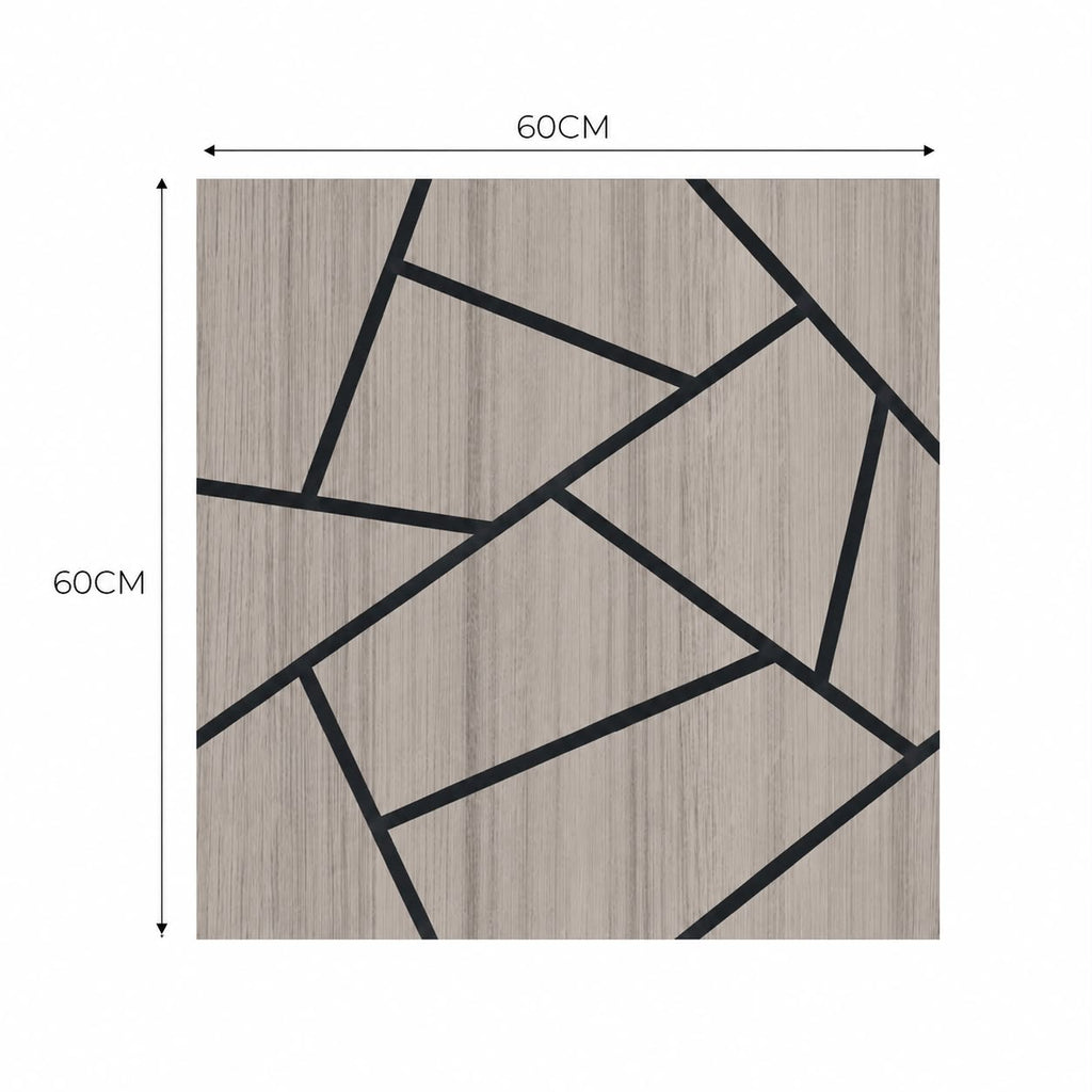 LÁMINA ACÚSTICA FIBRA DE POLIESTER P.E.S GREIGE MOSAICO 60CM X 60CM 17MM UNIDAD XYBZ-024A