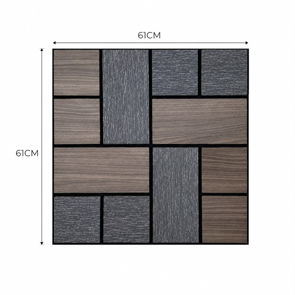 LÁMINA ACÚSTICA FIBRA DE POLIESTER P.E.S NEGRO MARRÓN 60CM X 60CM 17MM UNIDAD XYBZ-014B