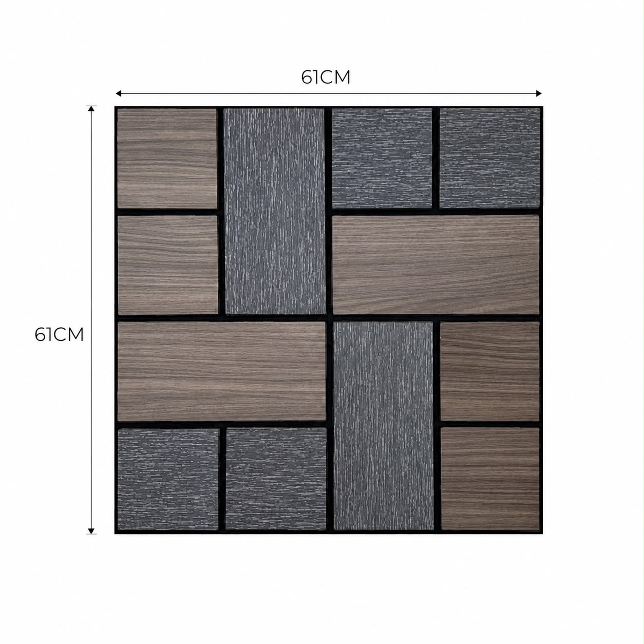 LÁMINA ACÚSTICA FIBRA DE POLIESTER P.E.S NEGRO MARRÓN 60CM X 60CM 17MM UNIDAD XYBZ-014B