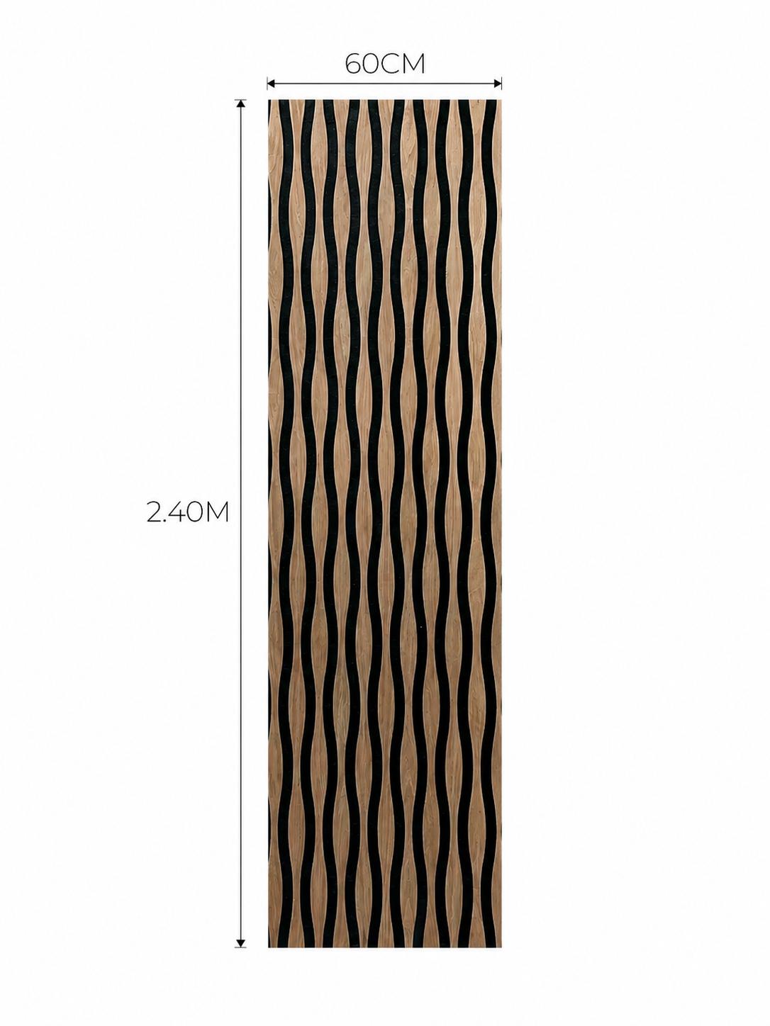LÁMINA ACÚSTICA FIBRA DE POLIESTER P.E.S CORTINA ROBLE OSCURO 2.40MT X 60CM 17MM UNIDAD XYBCT-005B