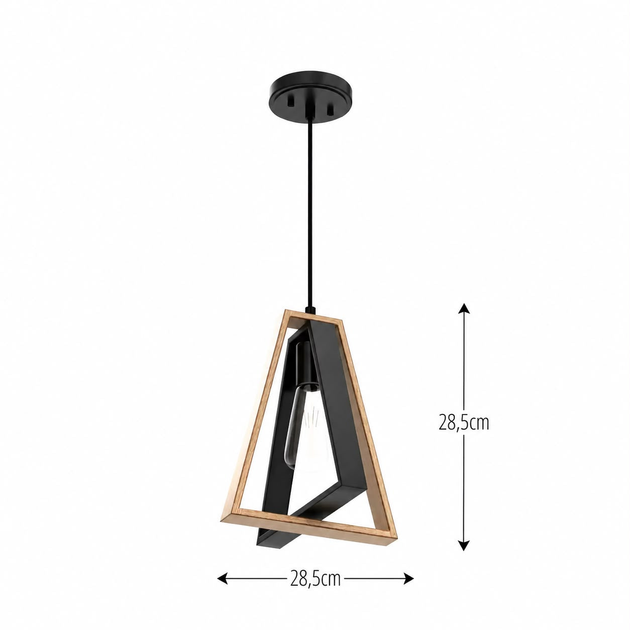 60-01881 LÁMPARA DE COLGAR TRIÁNGULO DE MADERA RÚSTICO T5113-1