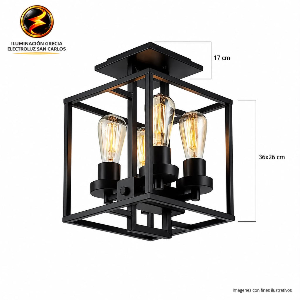 LÁMPARA COLGAR TY9060 CUBO E27 4-SOCKETS