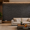 60-02997 LAMINA TEXTURA DE PIEDRA FACHALETA  GRIS OSCURO PU-12-B P.U 60CM X 1.20M