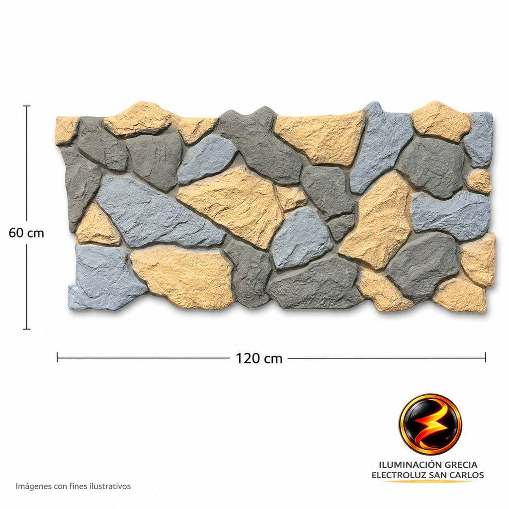 60-02996 LAMINA TEXTURA DE PIEDRA DE  COLORES PU-2-A P.U 60CM X 1.20M