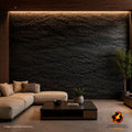 60-03004 LAMINA TEXTURA DE PIEDRA NEGRO  PU-01-A P.U 60CM X 1.20M