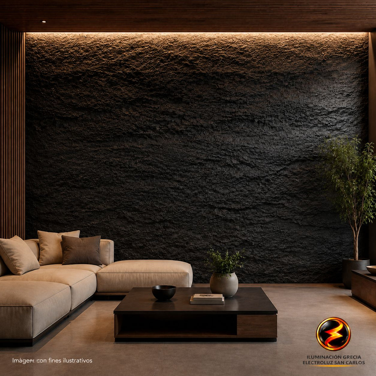 60-03004 LAMINA TEXTURA DE PIEDRA NEGRO  PU-01-A P.U 60CM X 1.20M