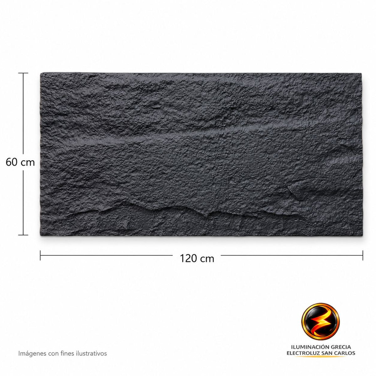 60-03004 LAMINA TEXTURA DE PIEDRA NEGRO  PU-01-A P.U 60CM X 1.20M