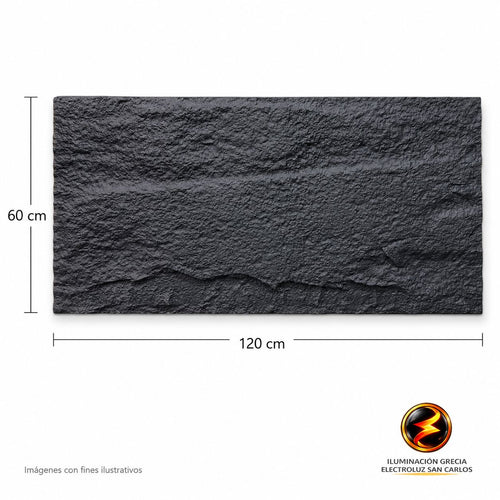 60-03004 LAMINA TEXTURA DE PIEDRA NEGRO  PU-01-A P.U 60CM X 1.20M