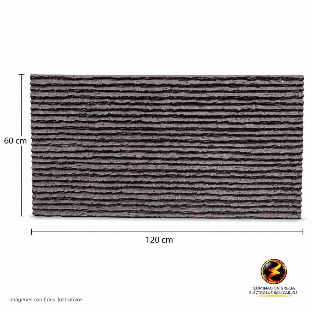 60-03000 LAMINA TEXTURA DE PIEDRA TUBULAR  GRIS OSCURO PU-10-C P.U 60CM X 1.20M
