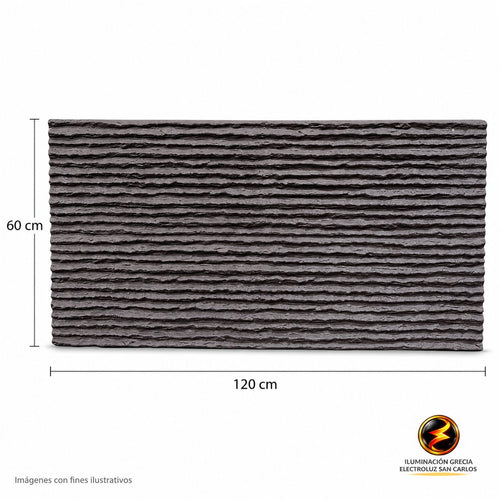 60-03000 LAMINA TEXTURA DE PIEDRA TUBULAR  GRIS OSCURO PU-10-C P.U 60CM X 1.20M