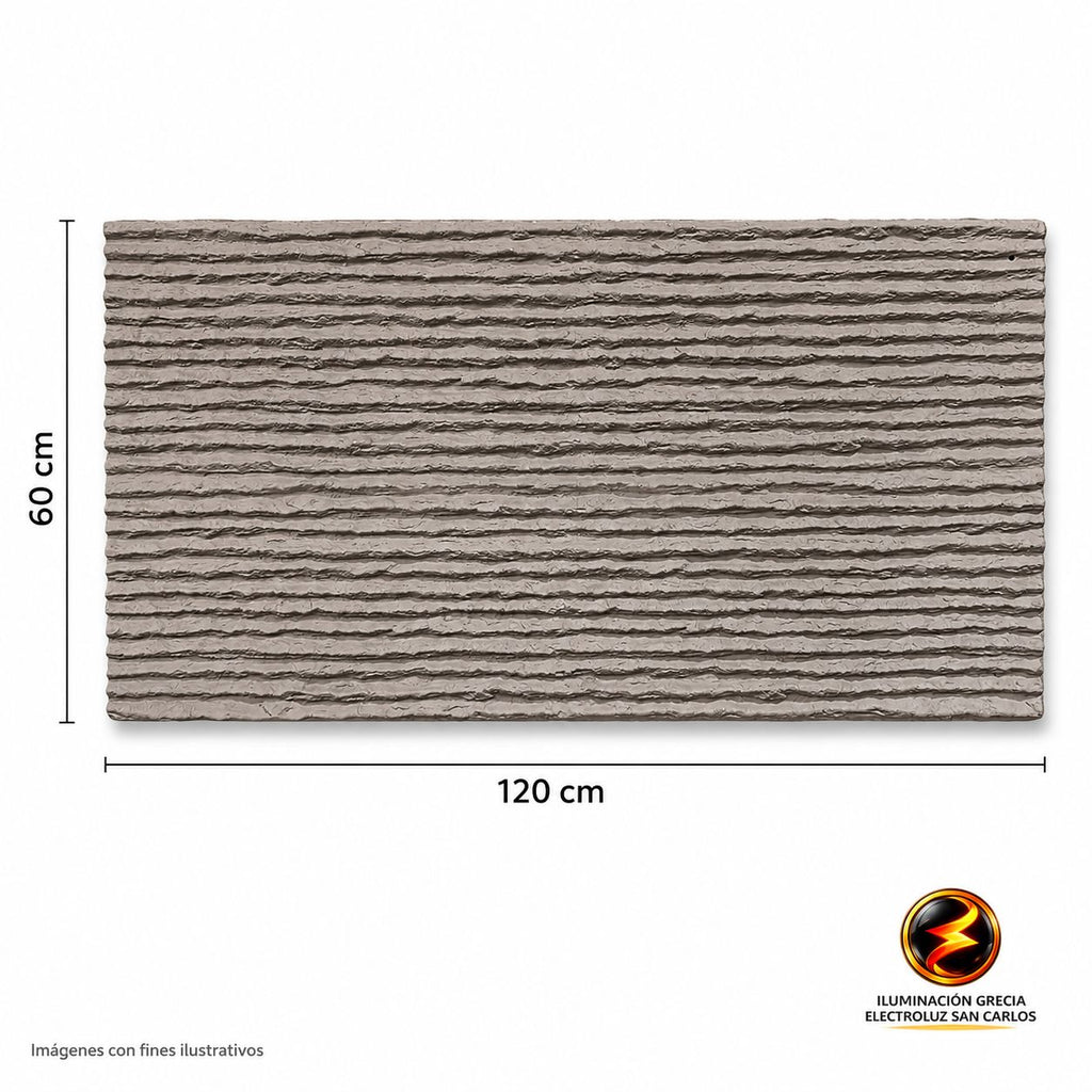 60-02999 LAMINA TEXTURA DE PIEDRA TUBULAR  GRIS CLARO PU-10-D P.U 60CM X 1.20M