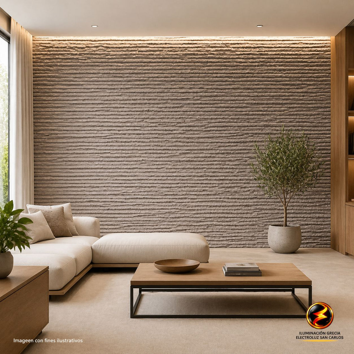 60-02999 LAMINA TEXTURA DE PIEDRA TUBULAR  GRIS CLARO PU-10-D P.U 60CM X 1.20M
