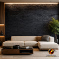 60-03001 LAMINA TEXTURA DE PIEDRA TUBULAR  NEGRA PU-10-B P.U 60CM X 1.20M