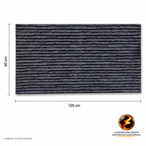 60-03001 LAMINA TEXTURA DE PIEDRA TUBULAR  NEGRA PU-10-B P.U 60CM X 1.20M