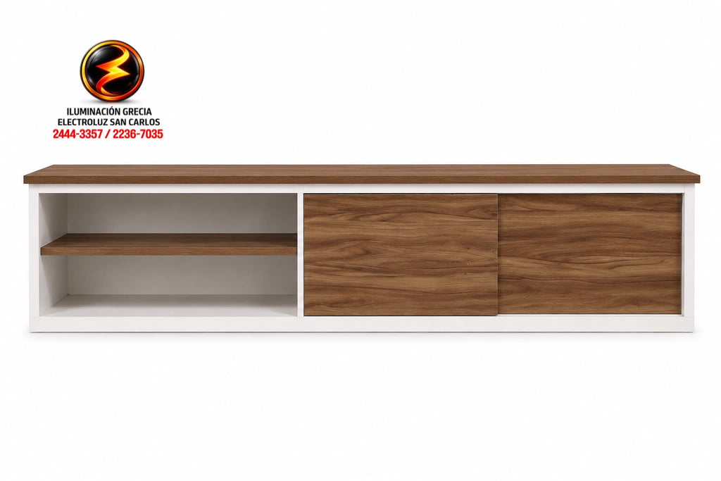 MESA PARA TV FLOTANTE MELAMINA HIDRÓFUGA CON RIELES DE ALTA CALIDAD