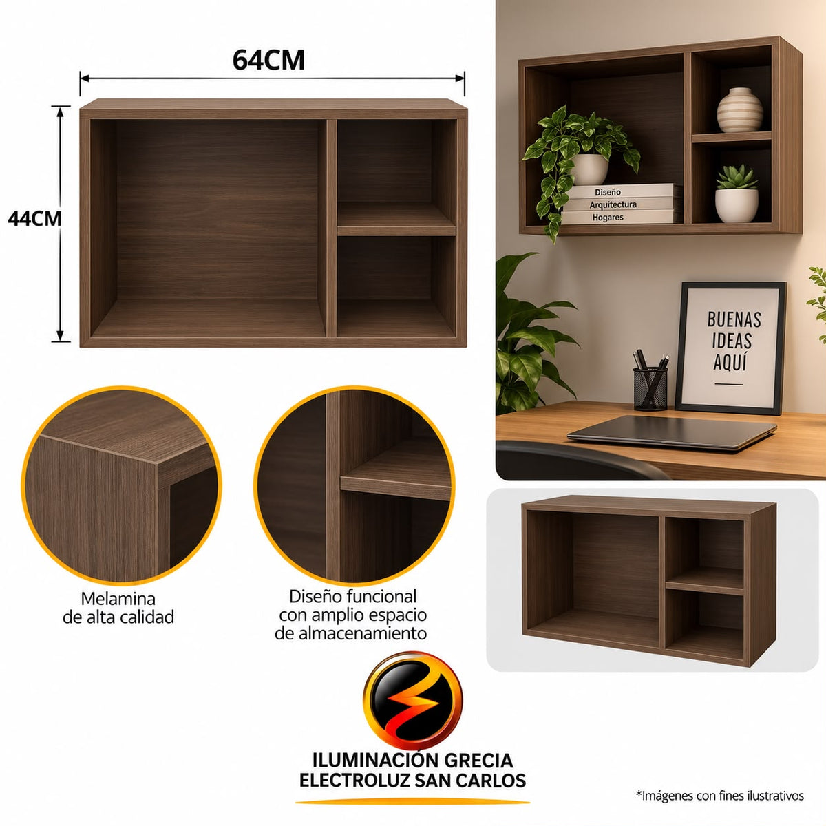 26-00133 MUEBLE FLOTANTE / REPISA MELAMINA