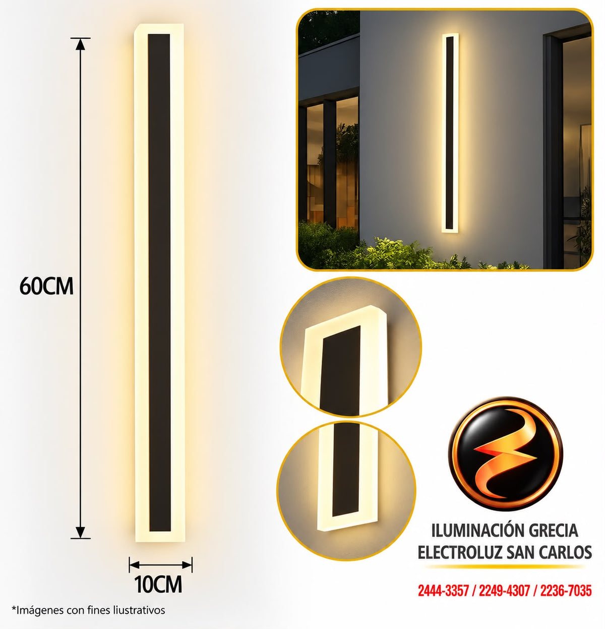 APLIQUE LED 9516-600MM DE PARED LARGO