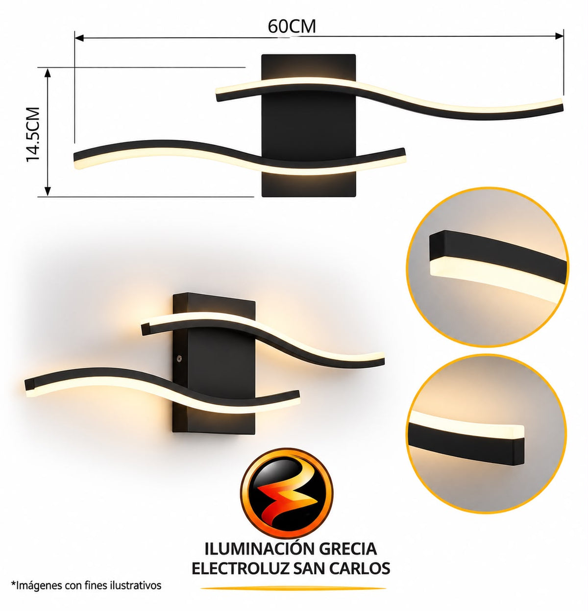 APLIQUE LED 9561-600 CM DE PARED LARGO