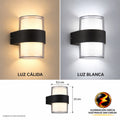 APLIQUE LED 2276/2 OS-W77R/2 PARED DOBLE LUZ REDONDO 3500K
