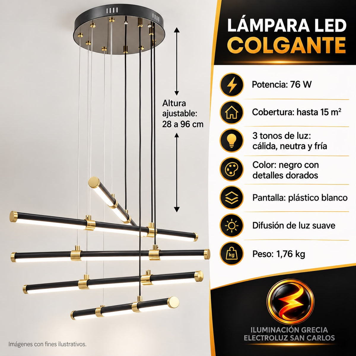 LÁMPARA DE COLGAR TRITONO NÓRDICA L439-5