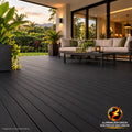 LÁMINA DE PISO ESTILO DECK WPC ACABADO BLACK DRAWING 14CM X 25MM X 2.90M