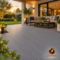 LÁMINA DE PISO ESTILO DECK WPC ACABADO GRIS CENIZA 14CM X 25MM X 2.90M