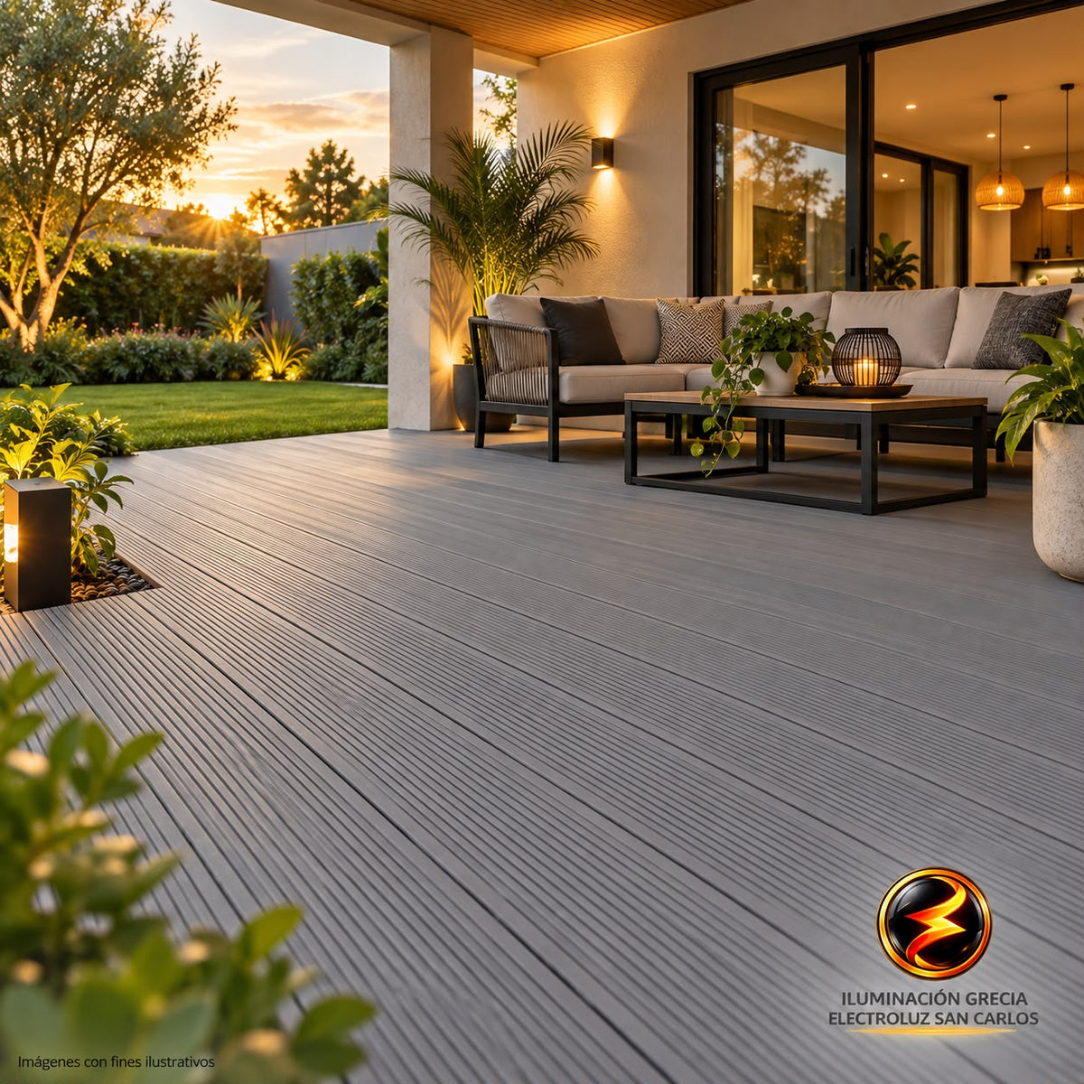 LÁMINA DE PISO ESTILO DECK WPC ACABADO GRIS CENIZA 14CM X 25MM X 2.90M