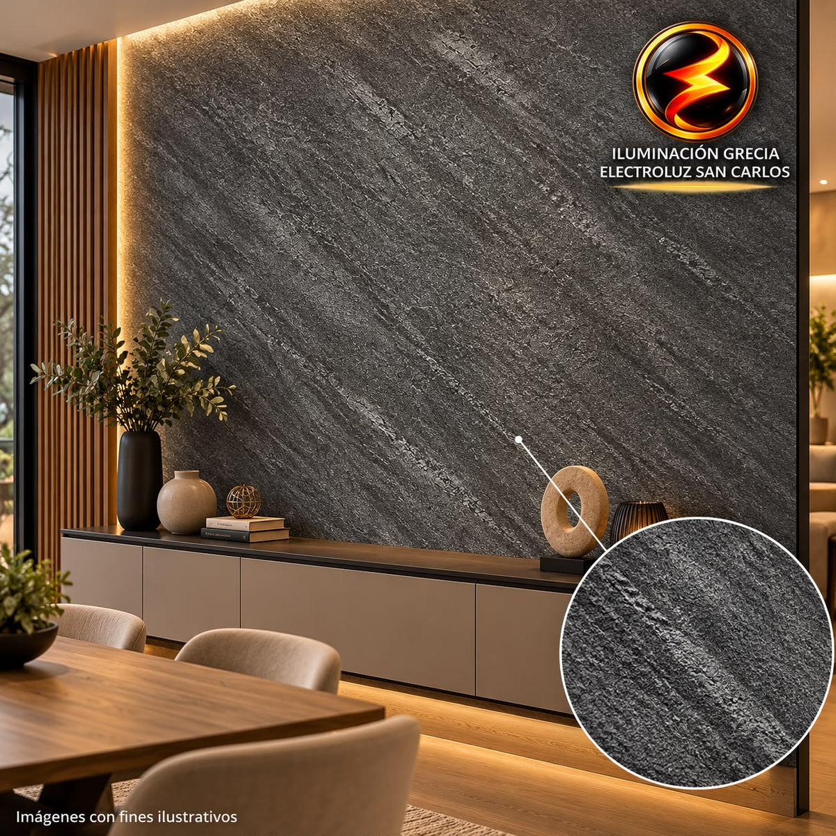 60-03016 LAMINA PVC - PANEL UV ESTILO TEXTURA GRIS OSCURO 1.22M X 2.44M / 3MM 512806-1 3MM C515001-53