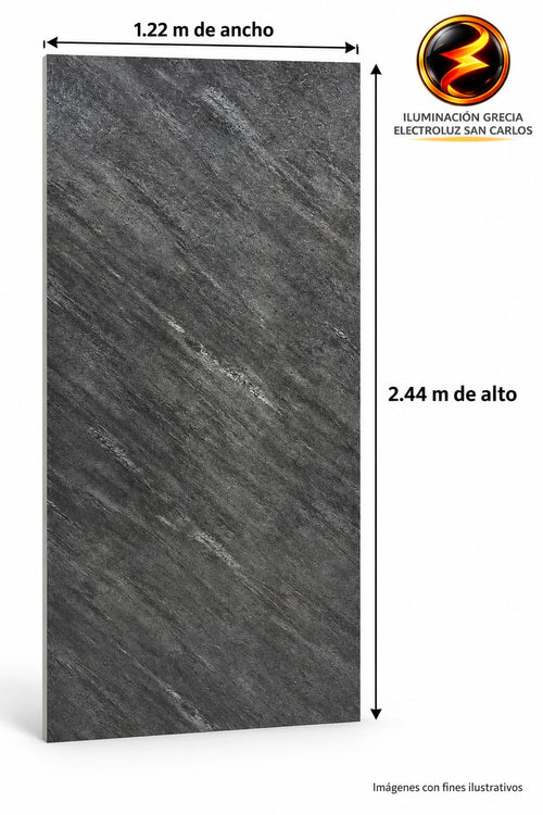 60-03016 LAMINA PVC - PANEL UV ESTILO TEXTURA GRIS OSCURO 1.22M X 2.44M / 3MM 512806-1 3MM C515001-53