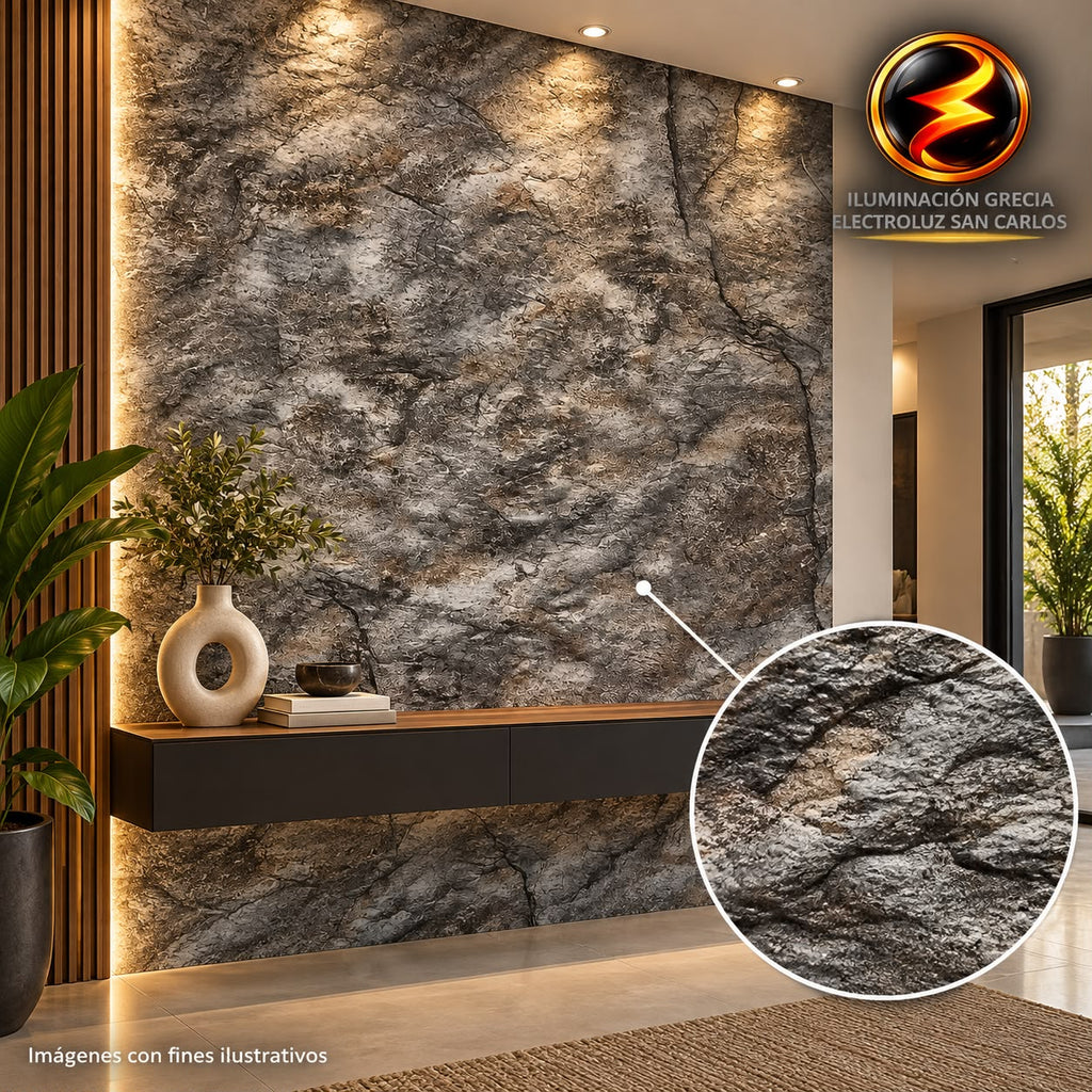 60-03013 LAMINA PVC - PANEL UV ESTILO TEXTURA PORCELANA CAFE 1.22M X 2.44M / 3MM C513402-54