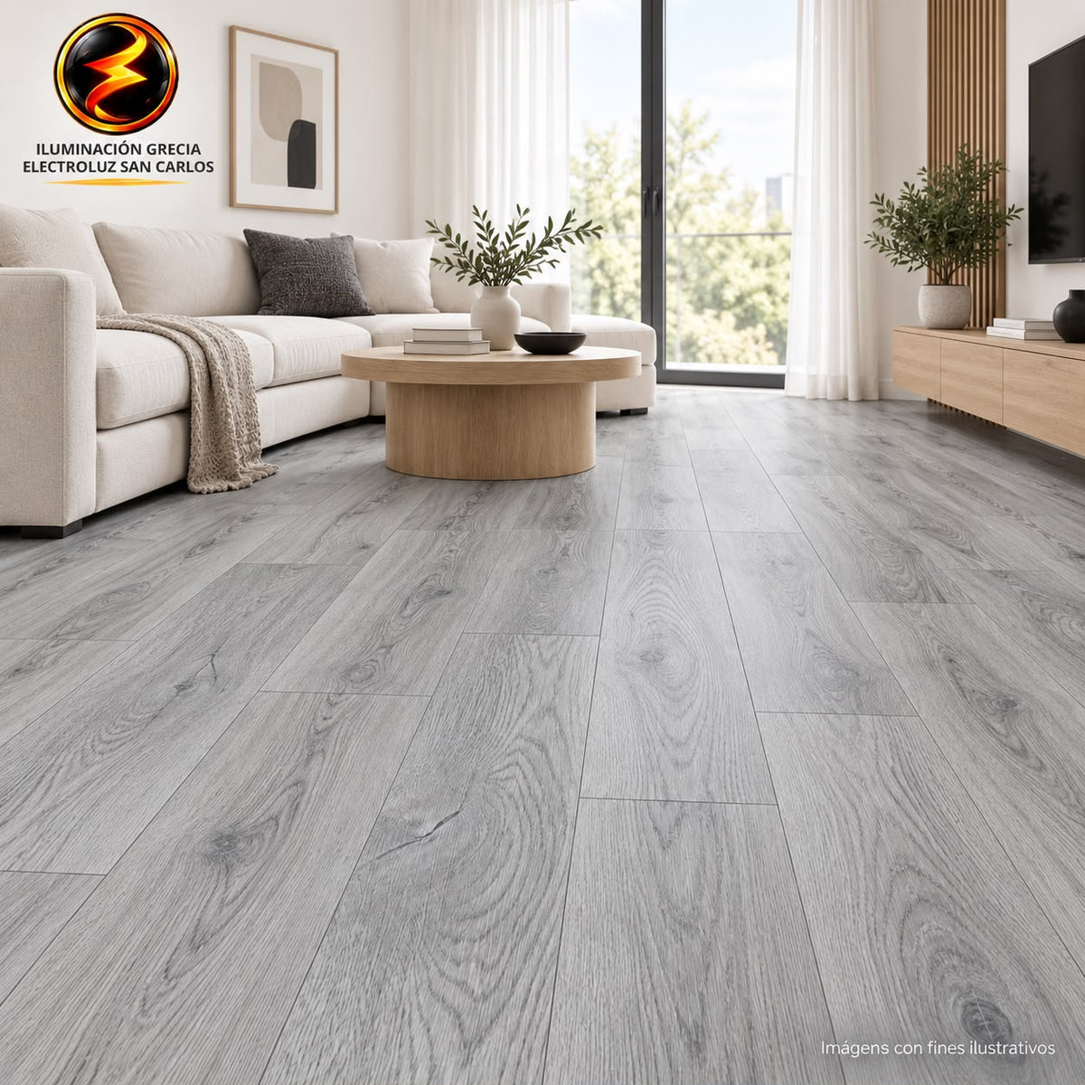 LÁMINA PARA PISO ESTILO SPC 10PC ACABADO GRIS CLARO BETA SD-11 18MMX1.22M 2.2M2 CON ESPONJA