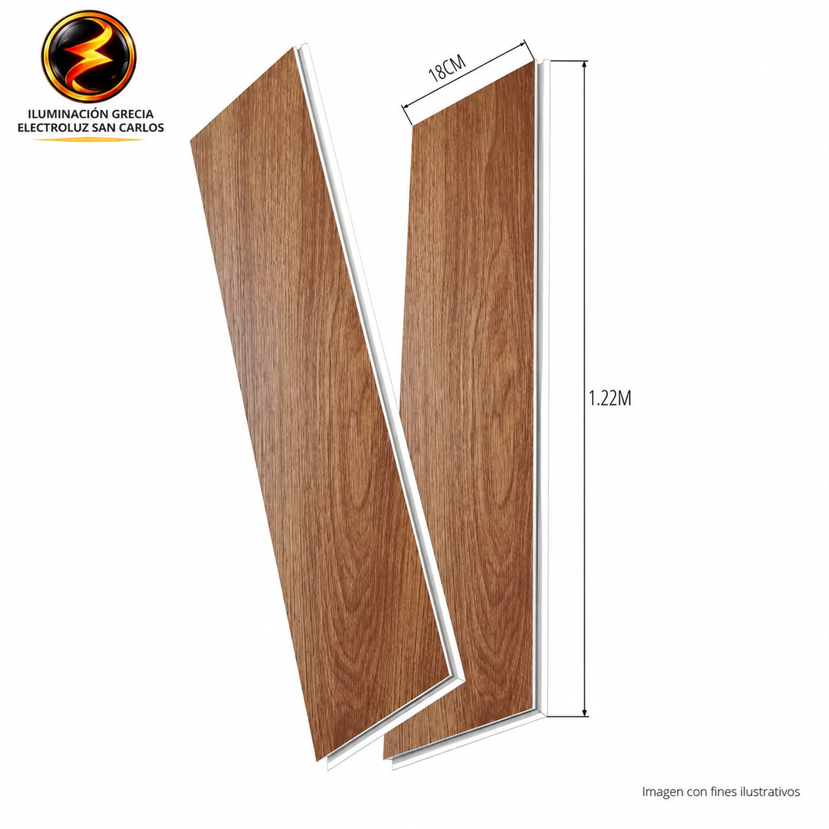 LÁMINA PARA PISO ESTILO SPC 10PC ACABADO MADERA CAOBA CLARO SD-07 18MMX1.22M 2.2M2 CON ESPONJA