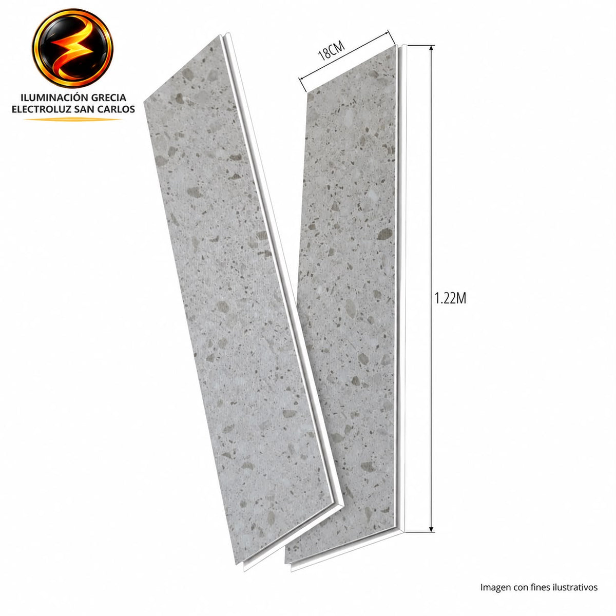 LÁMINA PARA PISO ESTILO SPC 10PC ACABADO GRANITO BLANCO SA7063 18MMX1.22M 2.2M2 CON ESPONJA