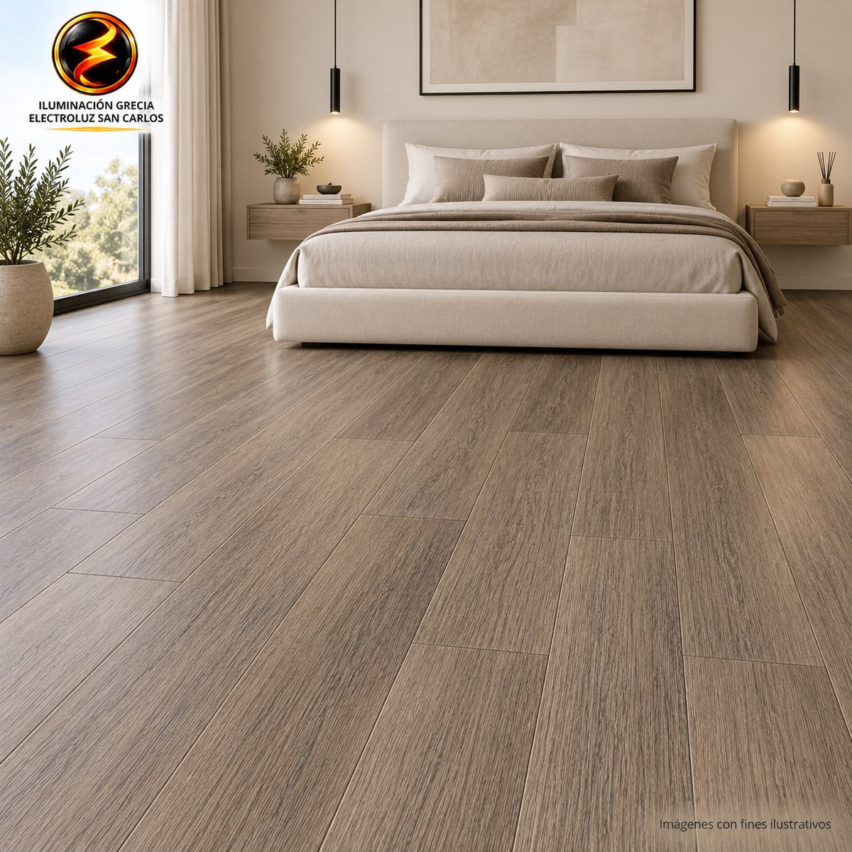 LÁMINA PARA PISO ESTILO SPC 10PC ACABADO ROBLE OSCURO WD3096 18MMX1.22M 2.2M2 CON ESPONJA