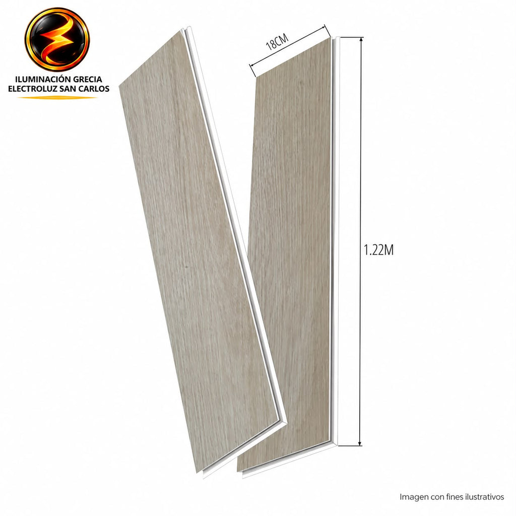LÁMINA PARA PISO ESTILO SPC 10PC ACABADO CREMA CLARO SD-02 18MMX1.22M 2.2M2 CON ESPONJA