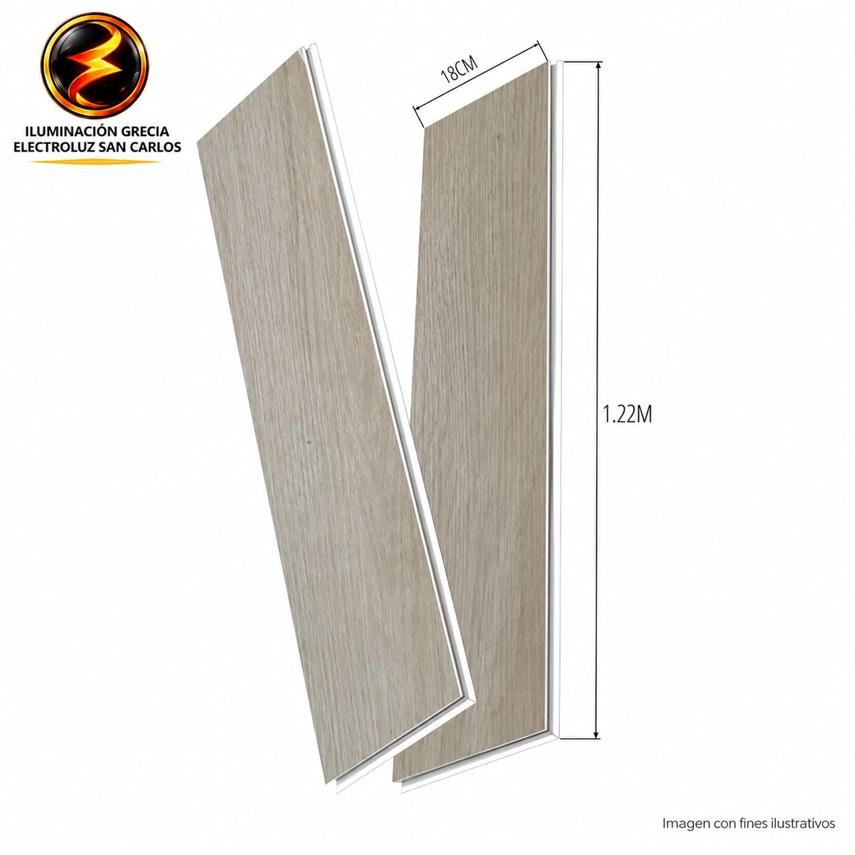 LÁMINA PARA PISO ESTILO SPC 10PC ACABADO CREMA CLARO SD-02 18MMX1.22M 2.2M2 CON ESPONJA